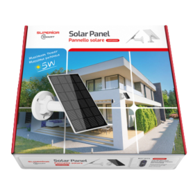 Module Énergie, Chargeur Solaire - Panneau Solaire 5W pour Caméra de Surveillance Extérieure à Batterie - Résistant aux Intempér