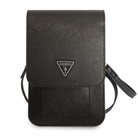 Mobile Pouch, Phone Case - Saffiano Triangle Mobile Phone Pouch Guess GUWBSATMBK – Black, wholesale price
