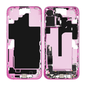 Back Cover, Frame - iPhone 16 Rear Chassis without Rear Glass without Battery Pink (Original Disassembled) Grade A, wholesale pr