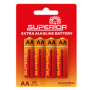 Batteries, Accus - Piles Alcalines AA/LR6 4 Pcs - Superior Electronics SUPBA002, prix de gros.