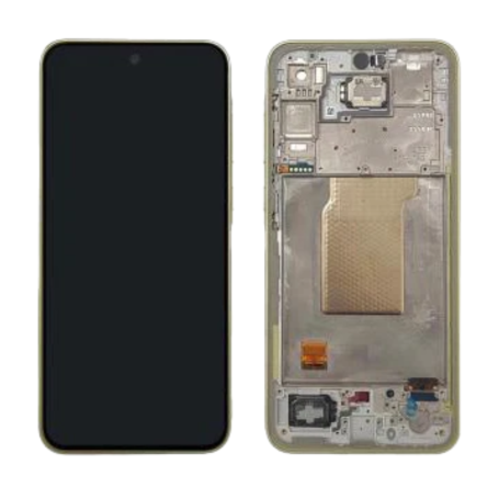 Écran, Display - Ecran Samsung Galaxy A35 Lime (Original Démontée)+ Châssis (Original Démonté) - Grade A, prix de gros.