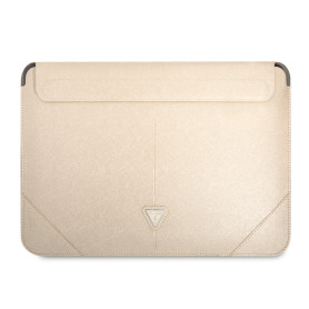 Laptop Sleeve, Case - Guess Saffiano Triangle Computer Sleeve GUCS16PSATLE - 16" Beige, wholesale price