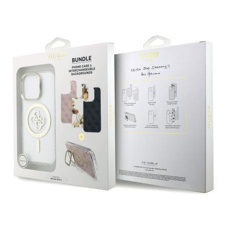 Étui, Housse - Coque avec cadre caméra interchangeable V4 et support intégré pour iPhone GUESS – Transparent, prix de gros.