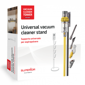 Vacuum Organizer, Cleaning Accessory - Universal Support for Stick Vacuum with Floor Standing Storage Column Superior SUPSVB001 