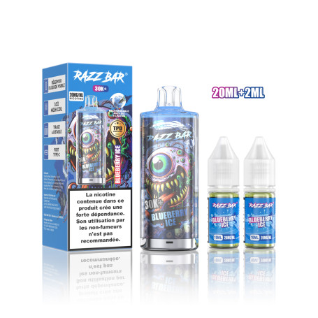 Vape Pen, E-cig, Pod - RAZZBAR 30K+ Puffs - Myrtille Glacée, prix de gros