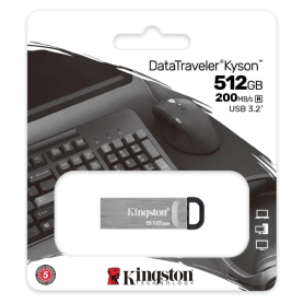 Stockage Flash, Mémoire USB - Clé USB Kingston DataTraveler Kyson USB-A 3.2 512 Go DTKN/512GB - Argent, prix de gros.