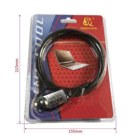 Security Cable, Anti-theft Device - Laptop Lock with 4-Digit Combination 1.8m - Black, wholesale price