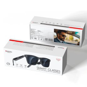 Lunettes connectées, Verres intelligents - Lunettes intelligentes Bluetooth avec appels mains libres et longue autonomie pour sp