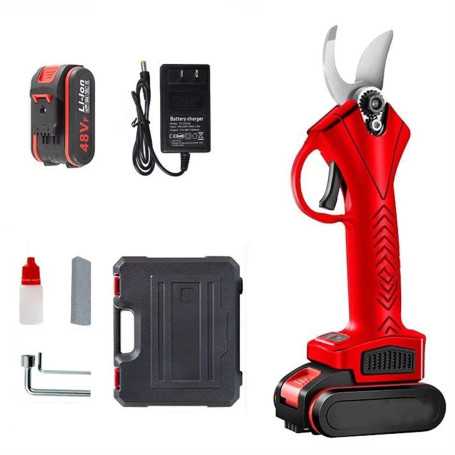 Sécateur, Ébrancheur - Sécateur électrique portable pour jardin avec batterie lithium amovible, coupe branches épaisses, acier c