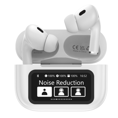 Earbuds, Headphones - Bluetooth ANC Wireless Earphones with Devia AI TWS Pro4 Screen - White, wholesale price