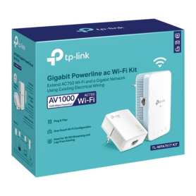 Networking Device, Internet Booster - Adapter Kit CPL Powerline AV1000 and Wi-Fi AC Dual-Band Gigabit TP-Link TL-WPA7517 KIT - W