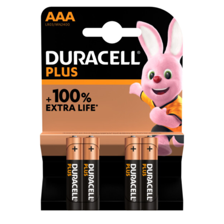 Batteries, Power Cells - Piles Alcalines AAA Duracell Plus Power 1.5V x 4pcs, wholesale price
