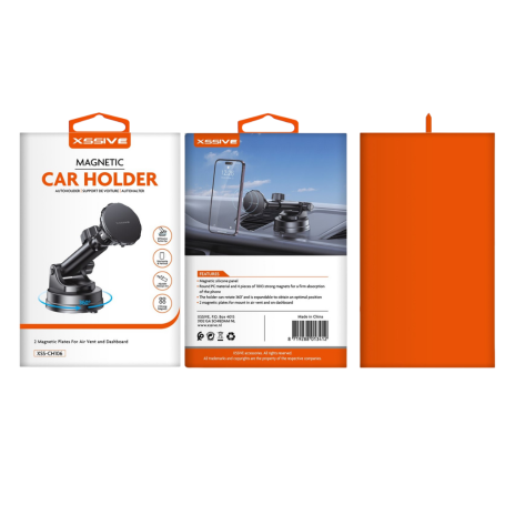 Support Mobile, Porte-téléphone - Support Voiture Magnétique Rotation 360° pour Smartphone Xssive XSS-CH106, prix de gros.