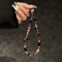 Phone Accessory, Charm - Phone Strap Black + Hot Pink with Cute cartoon bunny, wholesale price