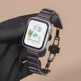 Bracelet, Sangle - Bracelet pour Apple Watch - Acier Inoxydable - Noir, prix de gros.