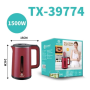 Electric Kettle, Hot Water Boiler - CIAOBOSI TX-39774 1500W Electric Kettle – Black & Red, wholesale price