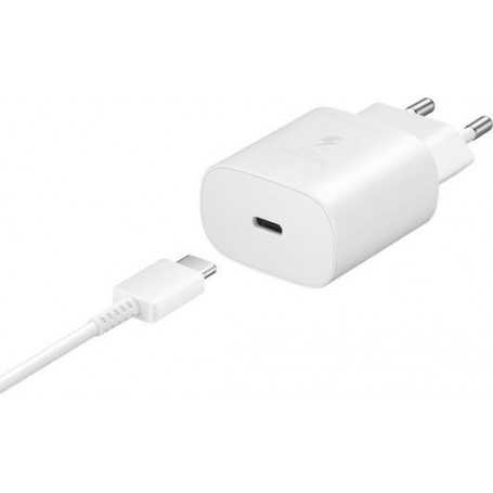 Samsung 25W White Type-C / Type-C Charger Kit - Retail Box (Original)