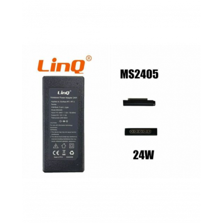 Chargeur Secteur PC Microsoft Surface - Type L 5 Pin (Mag) - 24W / 12V 2A - LinQ MS2405