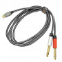 High-Quality LinQ KL6309 Type-C to 2 Jack 6.35mm Audio Cable 1.5m Nylon Braided Durable