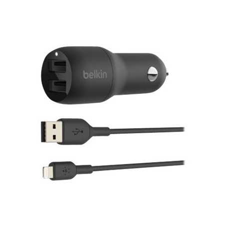 Kit Chargeur Allume-Cigare BELKIN 2 Ports USB avec Câble MicroUSB 24W