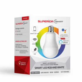 Superior Electronics Smart RGB LED Connected Bulb - Colorful Lighting with App Control