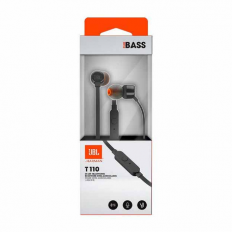 Ecouteurs Kit Main libre Jack JBL Tune 110 3.5mm - JBLT110BLK - Noir