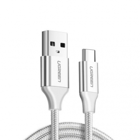 USB / USB-C Braided Nylon Cable UGREEN White - 1M
