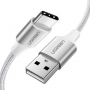 USB / USB-C Braided Nylon Cable UGREEN White - 1M