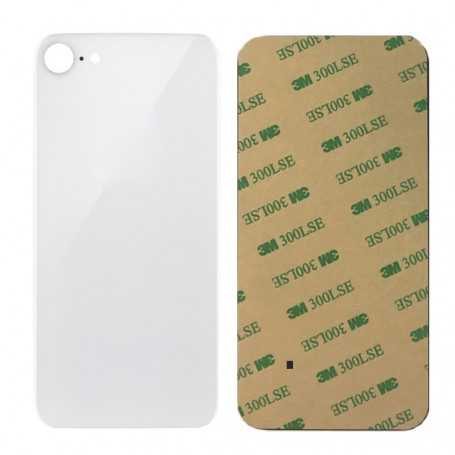 Vitre arrière iPhone 8 Blanc - Avec logo + Adhésif