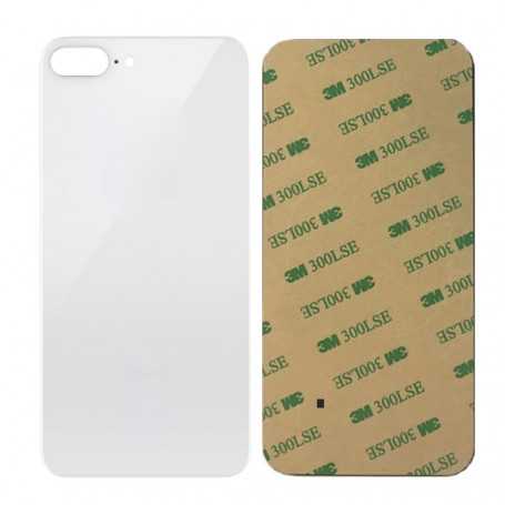 Vitre arrière iPhone 8 Plus Blanc - Avec logo + Adhésif