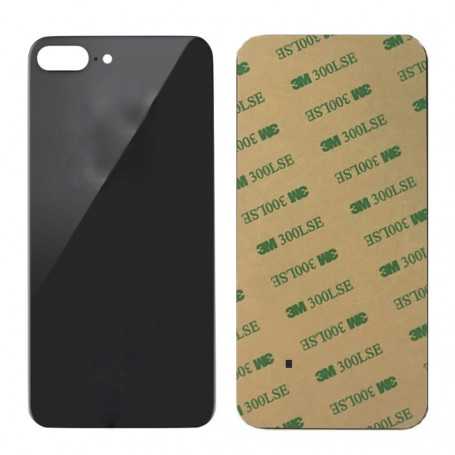 Vitre arrière iPhone 8 Plus Noir - Avec logo + Adhésif
