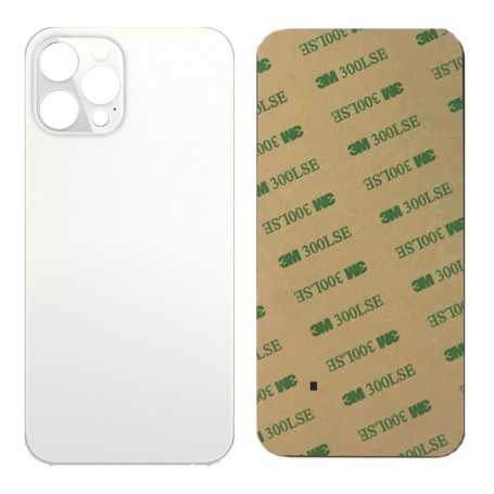 Vitre arrière iPhone 12 Pro Max Argent (Grand trou) Sans Logo