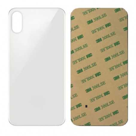 Vitre arrière iPhone X Blanc - Avec logo + Adhésif