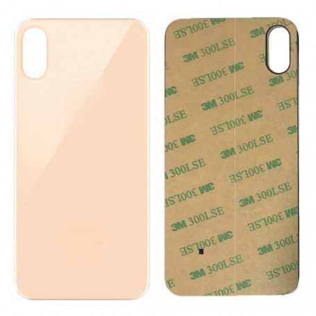 Vitre arrière iPhone XS Or - Avec logo + Adhésif
