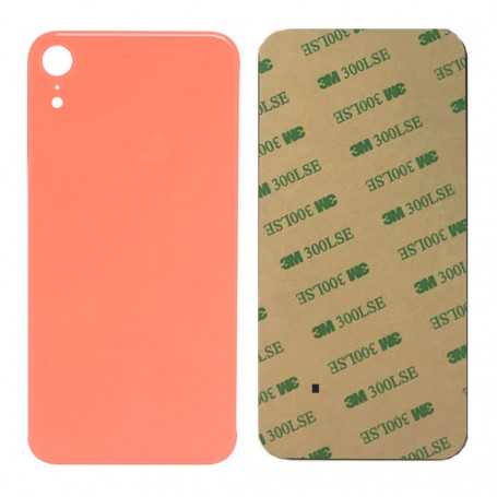 Vitre arrière iPhone XR Corail - Avec logo + Adhésif