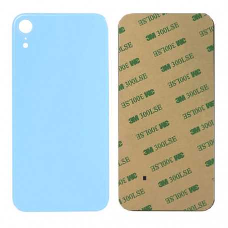 Vitre arrière iPhone XR Bleu- Avec logo + Adhésif