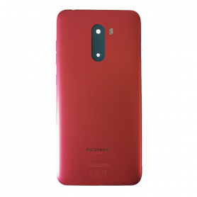Vitre arrière Xiaomi Mi Pocophone F1 Rouge + Adhesif (Sans Logo)