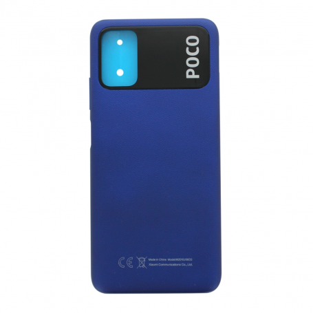 Vitre arrière Xiaomi Pocophone M3 Bleu + Adhesif (Without Logo)