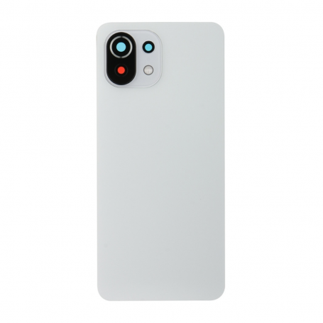 Rear Glass Xiaomi Mi 11 Lite 4G / 5G White + Adhesive (Without Logo)