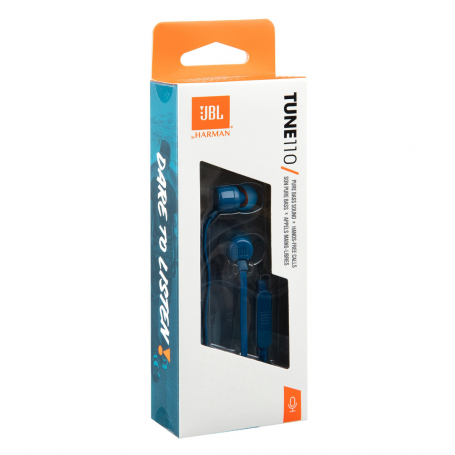 Ecouteurs Kit Main libre Jack JBL Tune 110 3,5mm - JBLT110BLU - Bleu