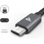 Câble USB / Micro Nylon Tressé RAMPOW RAA8 Gris/Noir - 2m