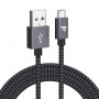 Câble USB / Micro Nylon Tressé RAMPOW RAA11 Bleu - 3m - Pack de 2