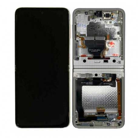 Screen Samsung Galaxy Z Flip 3 5G (F711) Silver + Frame (Service Pack) - GH82-27243E-27244E
