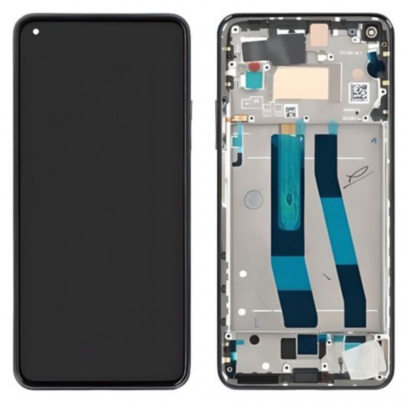 Ecran Xiaomi 11 Lite 5G NE / Mi 11 Lite 4G/5G (2021) Bleu + Châssis (Service Pack) - 5600050K9D00