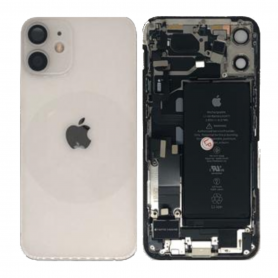 Châssis Complet iPhone 12 Mini Blanc - Connecteur de Charge + Batterie (Origine Demonté) Grade A