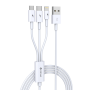 Câble 3 en 1 USB / Micro USB & Lightning & Type-C Devia Smart Series - 1.2M - Blanc