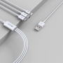 Câble 3 en 1 USB / Micro USB & Lightning & Type-C Devia Smart Series - 1.2M - Blanc