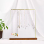 Minimalist Necklace Display Stand - Solid Wood and Metal Jewelry Organizer