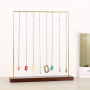 Minimalist Necklace Display Stand - Solid Wood and Metal Jewelry Organizer