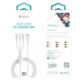 Devia Smart Series 3 in 1 USB / Micro USB & Lightning & Type-C Cable - 1.2M - White